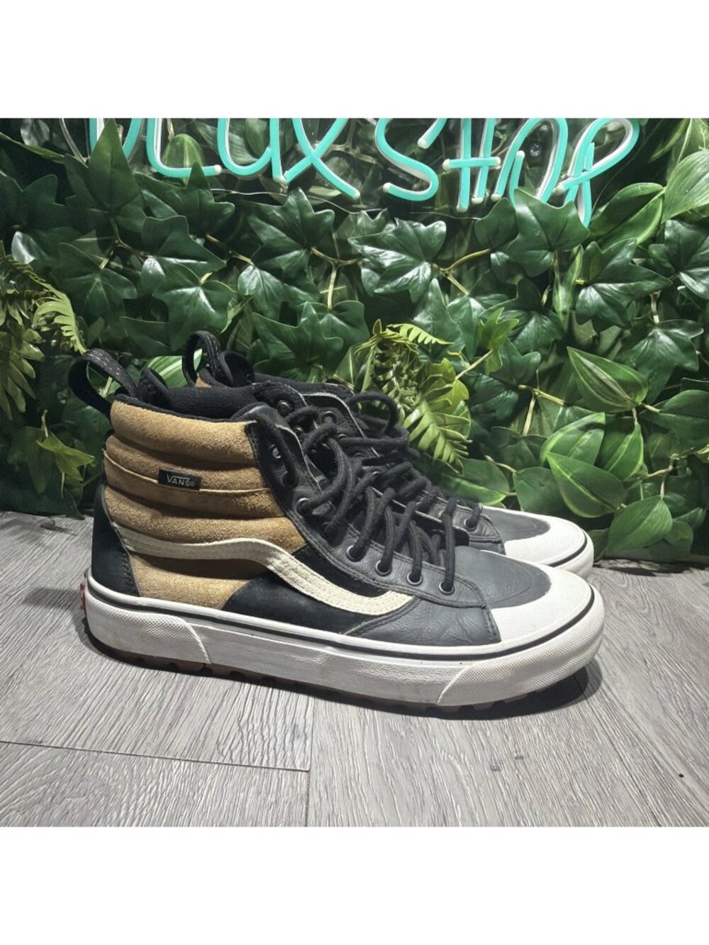 Vans SK8 Hi Scotchgard High Top Sneakers Black Brown White Men’s Size 10.5